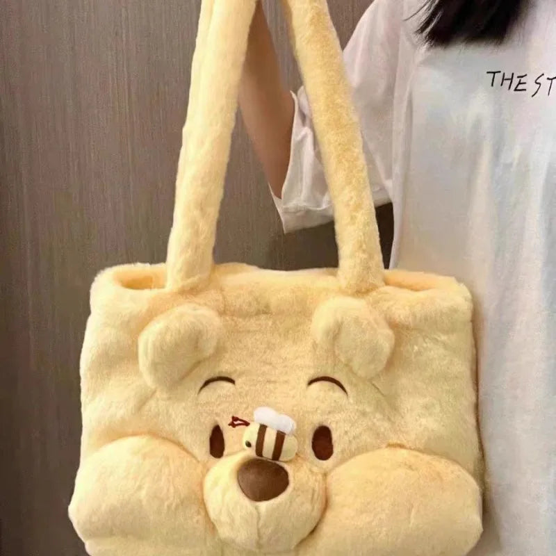 Disney 2025 Winnie the Pooh Large-Capacity Fall/Winter One-Shoulder Tote Bag for Students & Commuters