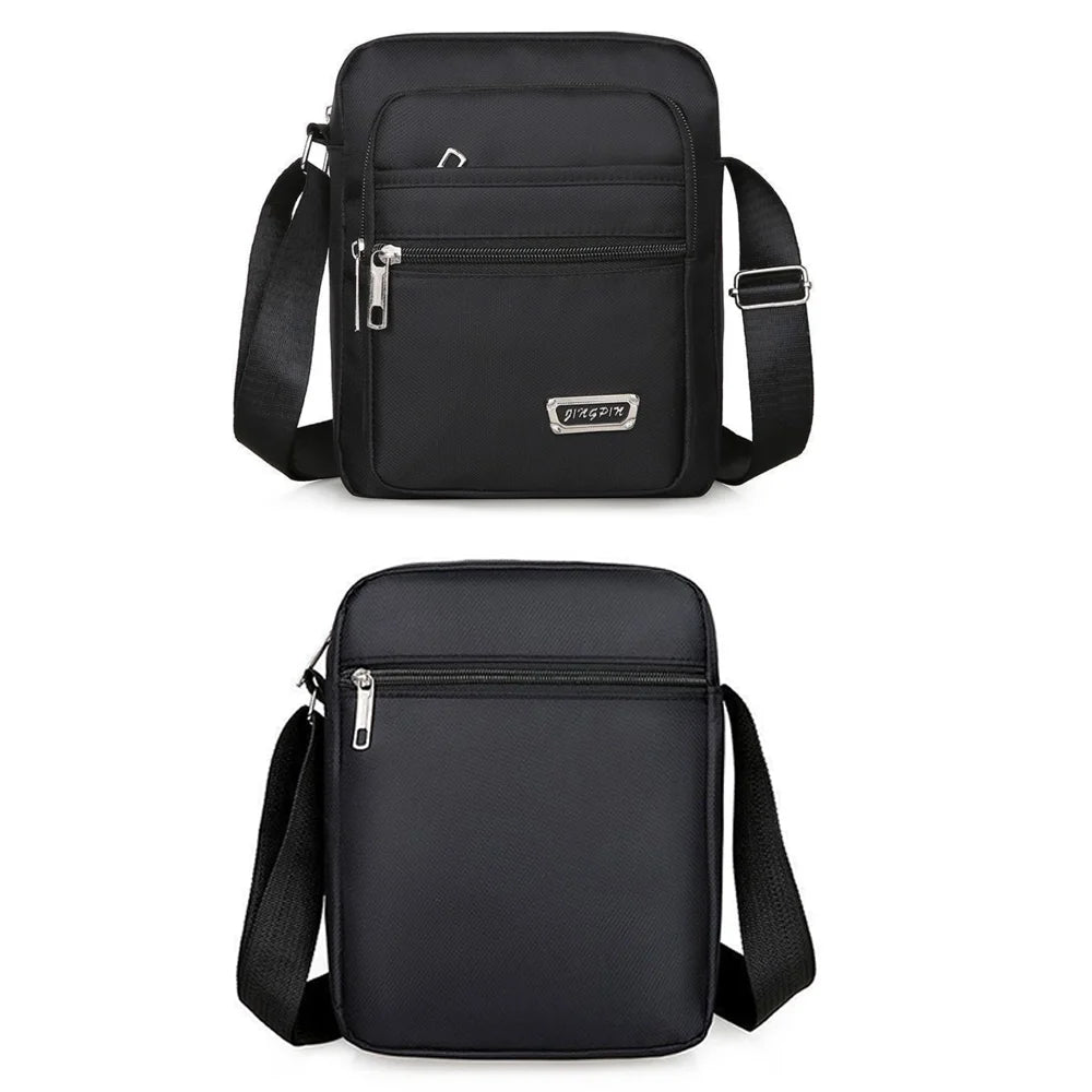 Waterproof Men’s Single-Shoulder Messenger Business Bag with Four/Six Layer Zippers Wallet Design